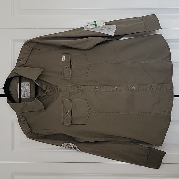 Seven7 Tops - NWT Seven7 Button Down Shirt Woman's Large L Olive 7 Jeans Seven Snap